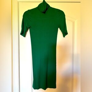 Enza Costa Silk Turtle Neck Mini Dress in green, worn once